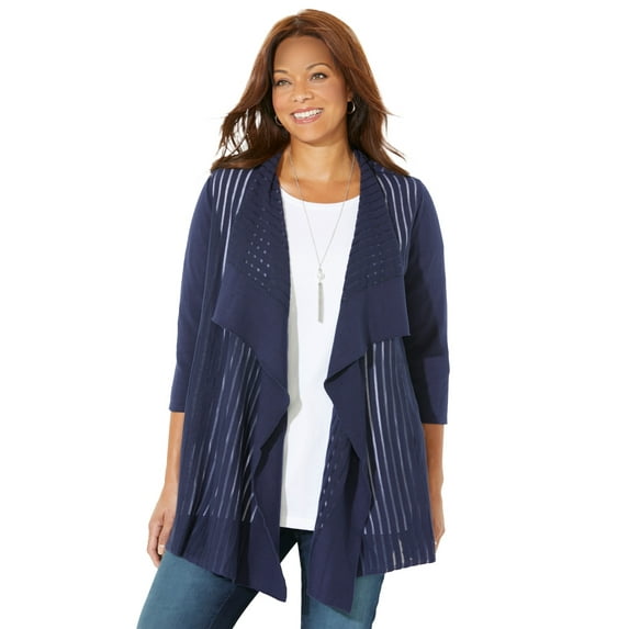 Catherines Women's Plus Size Lovely Layers Drape Cardigan