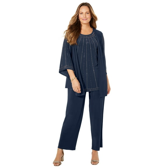 Catherines Women's Plus Size Luminary 3-Piece Pant Suit