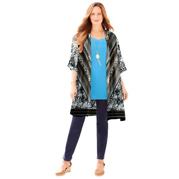 Catherines Women's Plus Size Luxe Georgette Long wrap