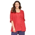 thumbnail image 1 of Catherines Women's Plus Size Mandarin Collar Gauze Tunic, 1 of 6
