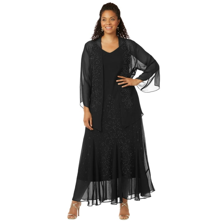 Catherines Women s Plus Size Masquerade Beaded Dress Set Walmart