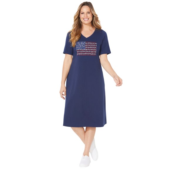 Catherines Women's Plus Size Mayfair Park A-Line Dress