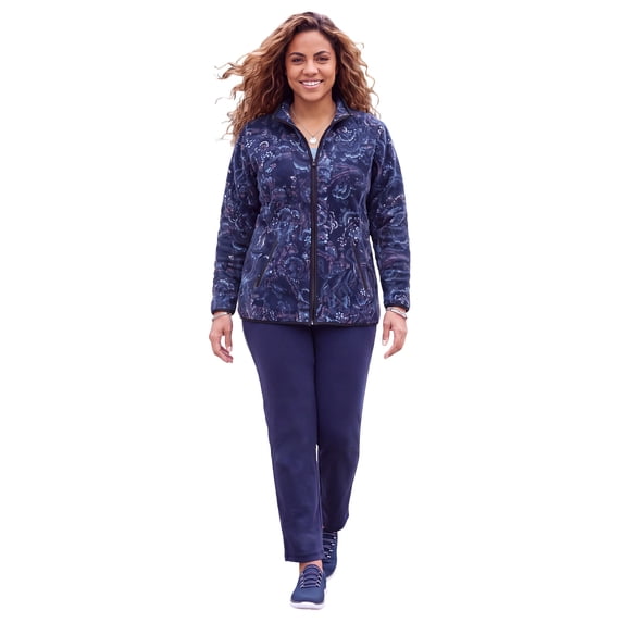Catherines Women's Plus Size Micro Fleece Zip Jacket