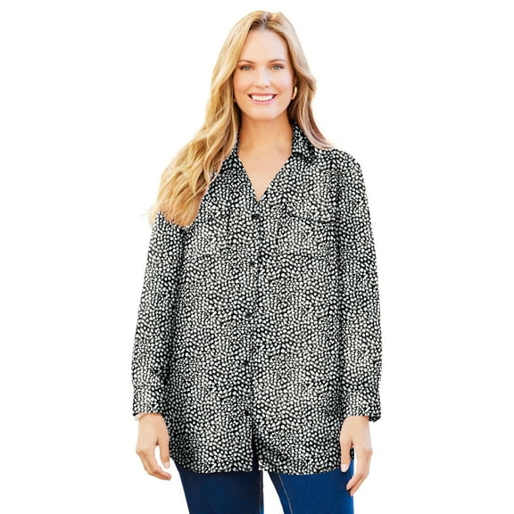 Catherines Women's Plus Size Modern Camp Shirt