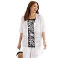 thumbnail image 1 of Catherines Women's Plus Size Open Crochet Short Sleeve Cardigan, 1 of 2