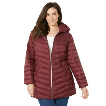 Catherines Women's Plus Size Packable Puffer Coat