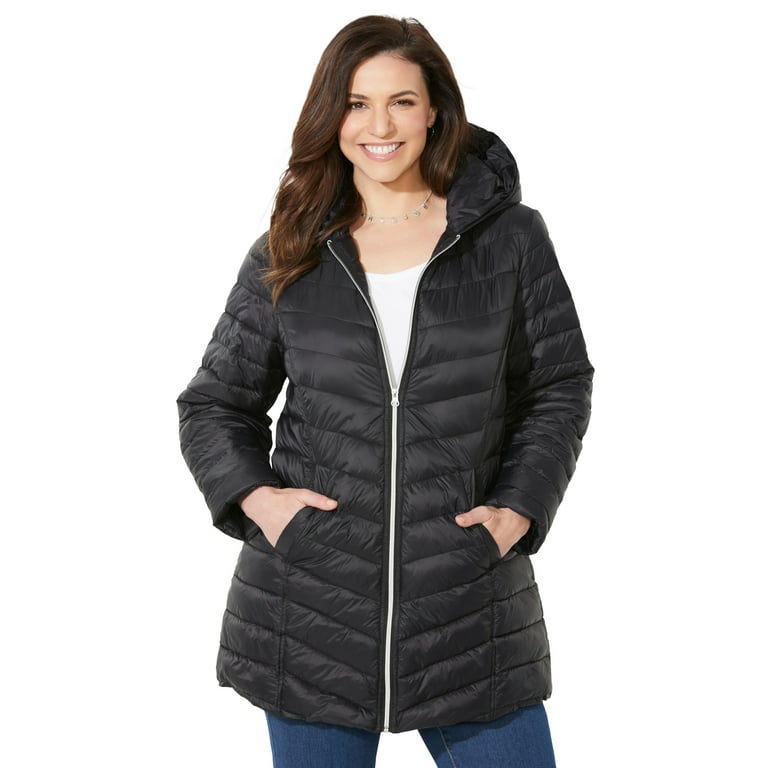 Catherines Women's Plus Size Packable Puffer Coat 