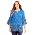 thumbnail image 1 of Catherines Women's Plus Size Petite Affinity Chain Pleated Blouse, 1 of 6