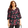 thumbnail image 1 of Catherines Women's Plus Size Petite Affinity Chain Pleated Blouse, 1 of 6