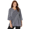thumbnail image 1 of Catherines Women's Plus Size Petite Affinity Chain Pleated Blouse, 1 of 4