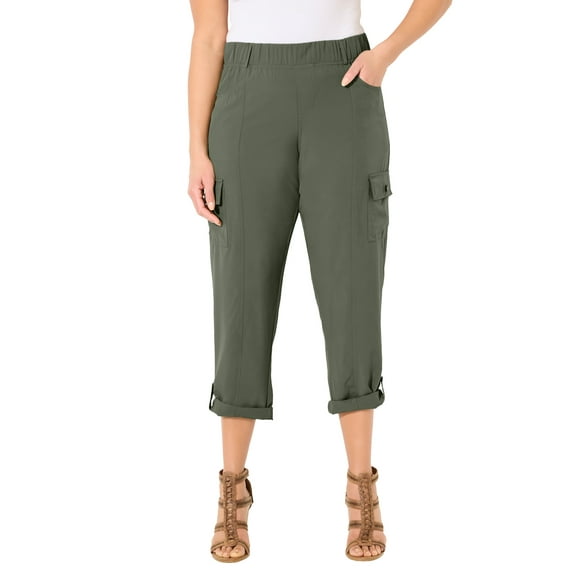 Catherines Women's Plus Size Petite Ari Performance Convertible Cargo Pant