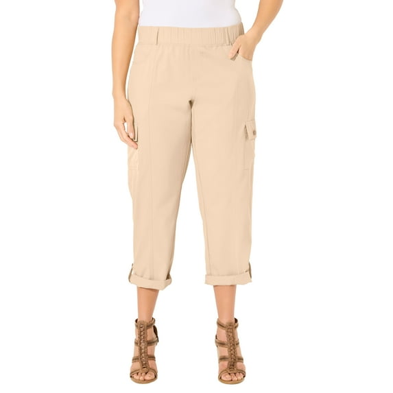 Catherines Women's Plus Size Petite Ari Performance Convertible Cargo Pant
