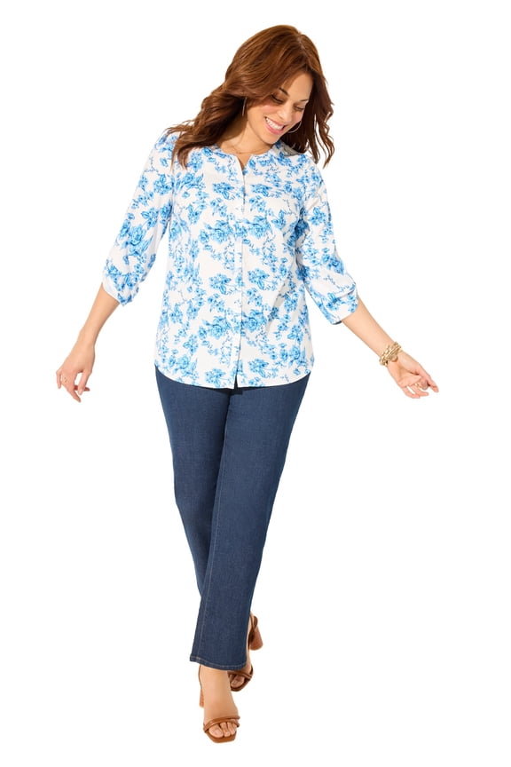 Women's Plus Size Petite Breezeway Georgette Blouse