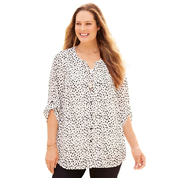 Catherines Women's Plus Size Petite Breezeway Georgette Blouse