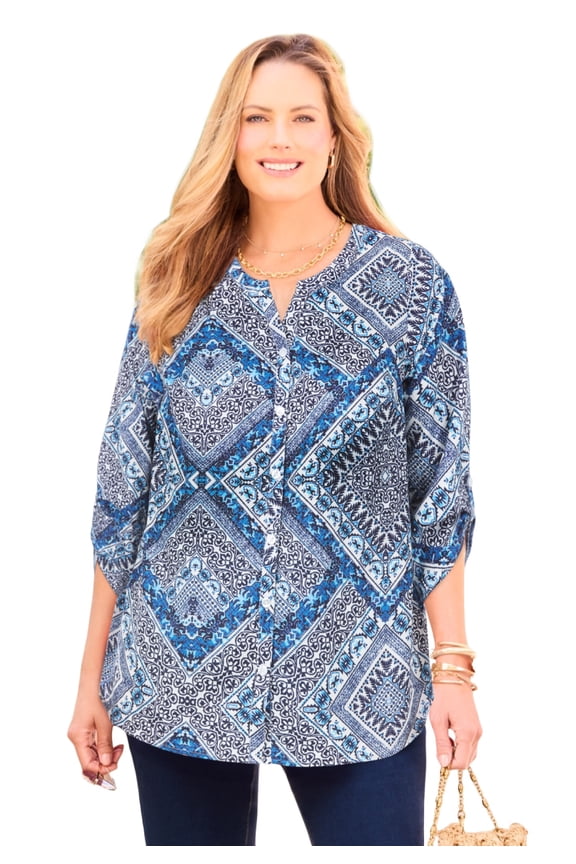 Women's Plus Size Petite Breezeway Georgette Blouse