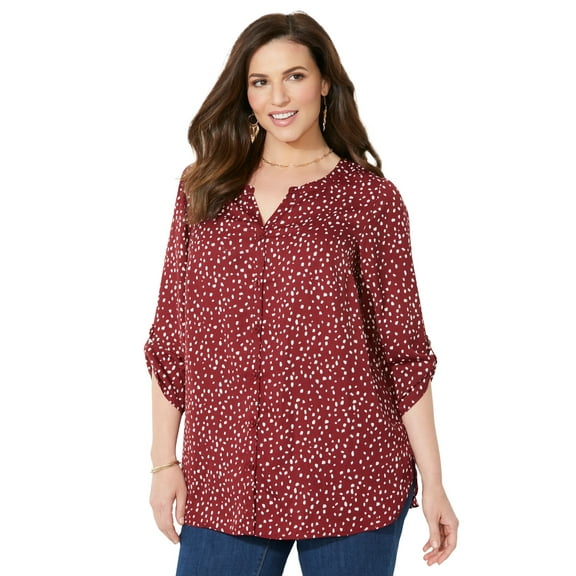Catherines Women's Plus Size Petite Breezeway Georgette Blouse