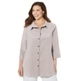 thumbnail image 1 of Catherines Women's Plus Size Petite Classic Linen Buttonfront Shirt, 1 of 6