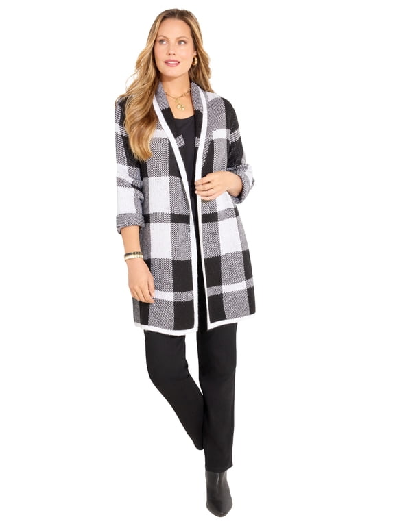 Women's Plus Size Petite Country Village Sweater Cardigan