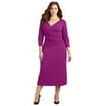 thumbnail image 1 of Catherines Women's Plus Size Petite Curvy Collection Draped Midi Dress, 1 of 2
