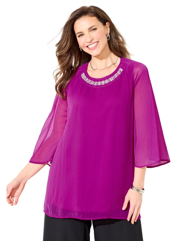 Women's Plus Size Petite Dazzling Blouse