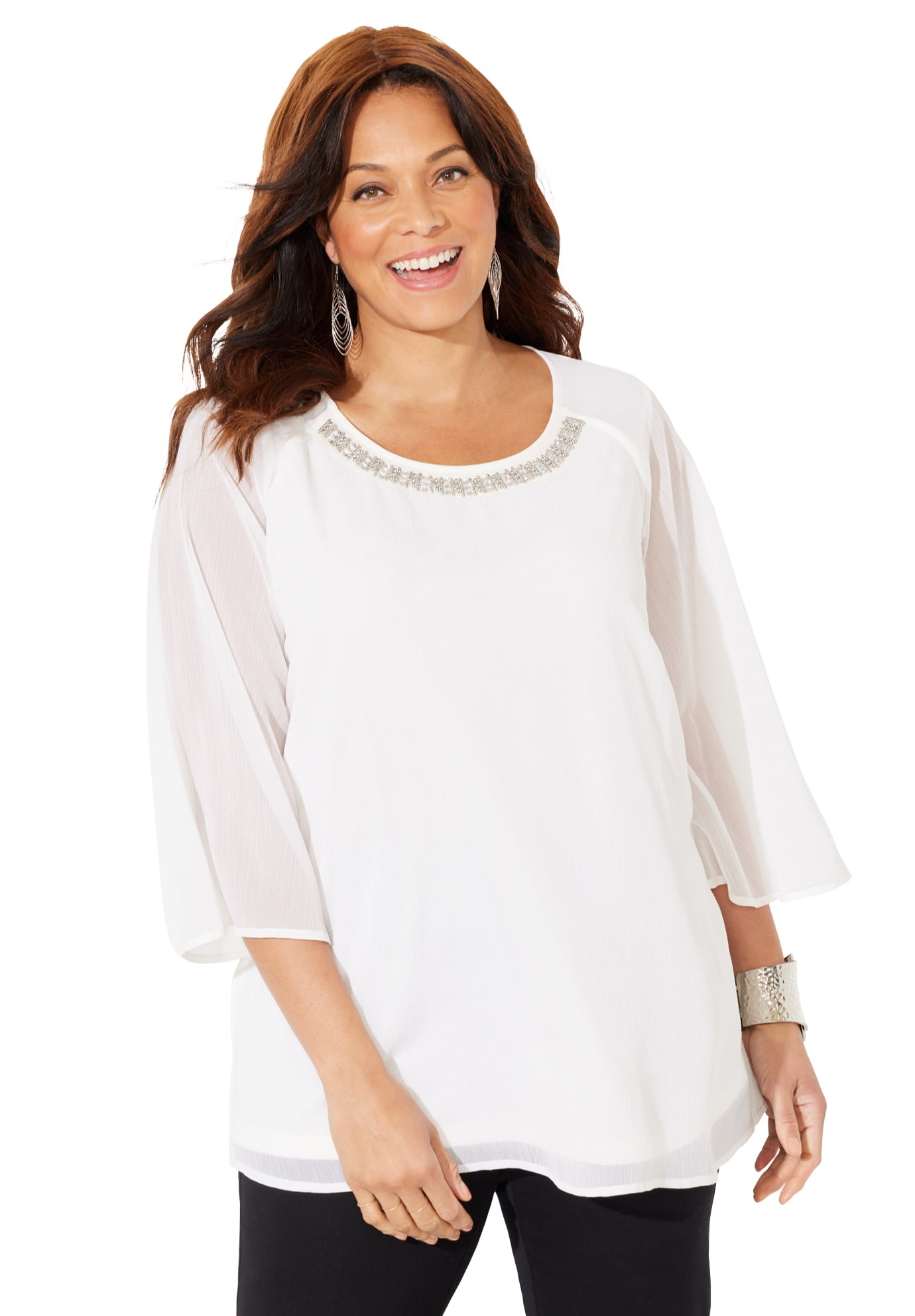 Catherines Women's Plus Size Petite Dazzling Blouse - Walmart.com