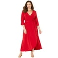 thumbnail image 1 of Catherines Women's Plus Size Petite Easy Faux Wrap Dress, 1 of 4