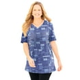thumbnail image 1 of Catherines Women's Plus Size Petite Easy Fit Short Sleeve V-Neck Tunic, 1 of 6
