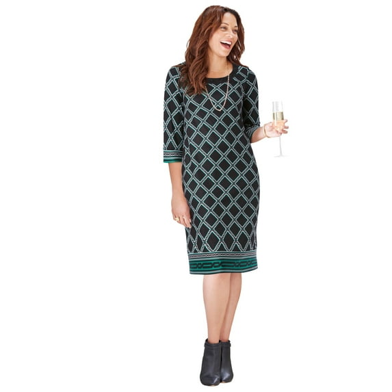 Catherines Women's Plus Size Petite Embellished Shift Dress