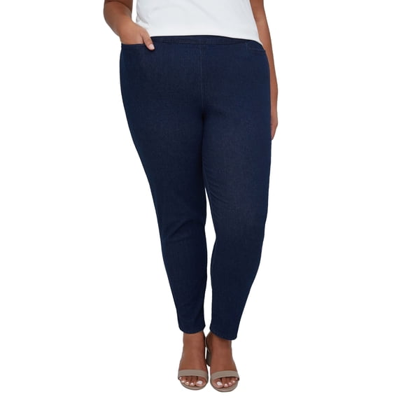 Catherines Women's Plus Size Petite Essential Flat Front Pant