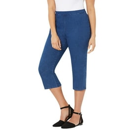 Unique Bargains Women s Plus Size Outfits Skinny Stretch Jeans Capri at Knee Denim Shorts 3X Light Blue Ripped Walmart