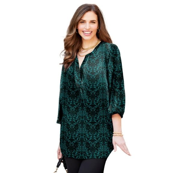 Catherines Women's Plus Size Petite Muse Pintuck Tunic