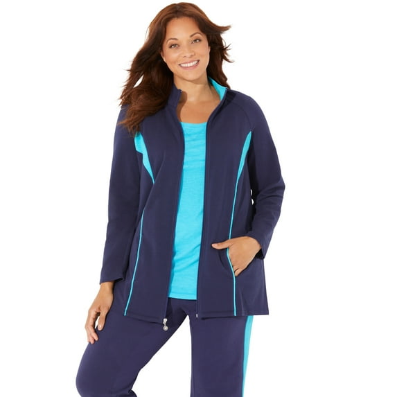 Catherines Women's Plus Size Petite Glam French Terry Active Jacket