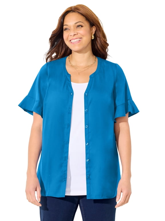 Women's Plus Size Petite Isabella Romance Blouse