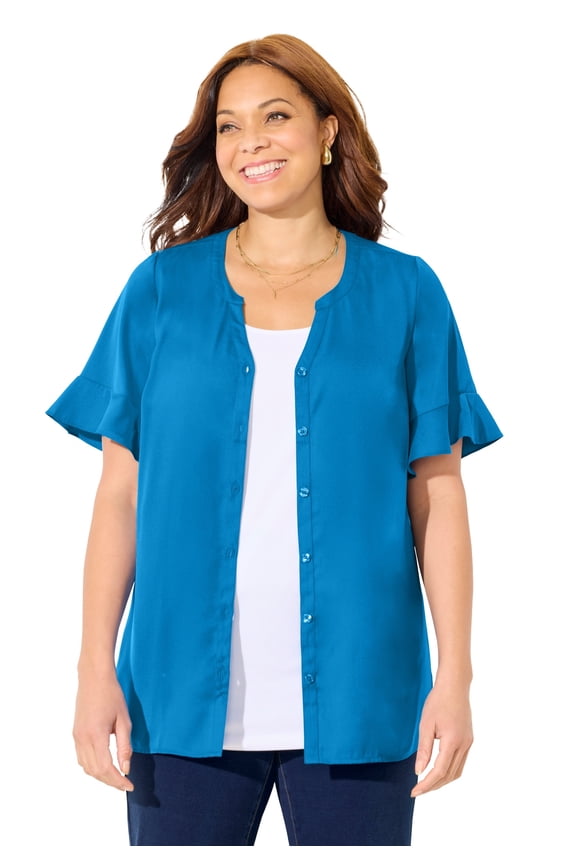 Women's Plus Size Petite Isabella Romance Blouse
