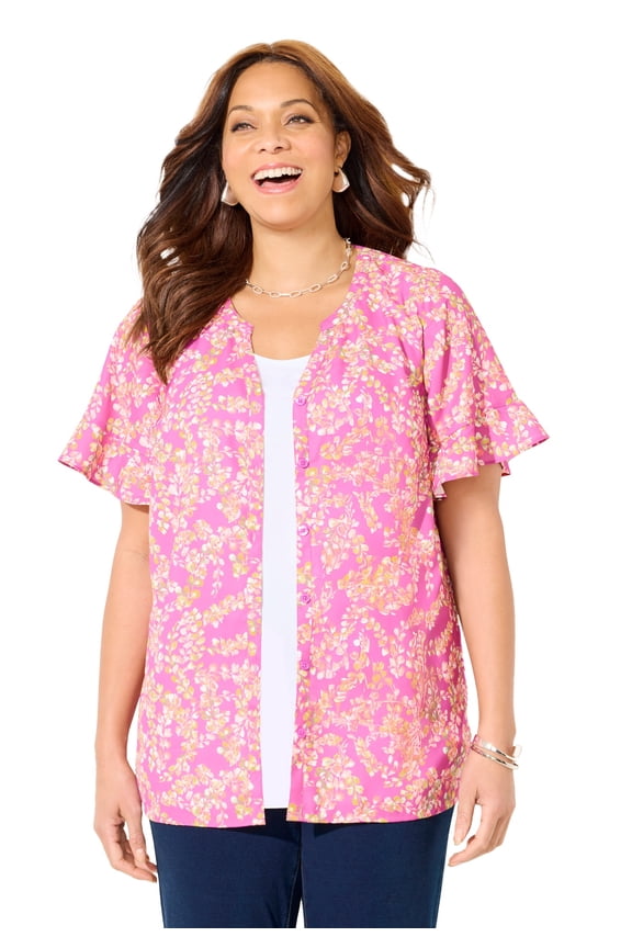 Women's Plus Size Petite Isabella Romance Blouse