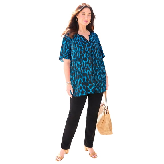 Catherines Women's Plus Size Petite Isabella Romance Blouse