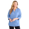 thumbnail image 1 of Catherines Women's Plus Size Petite Light And Airy Y-Neck Blouse, 1 of 6