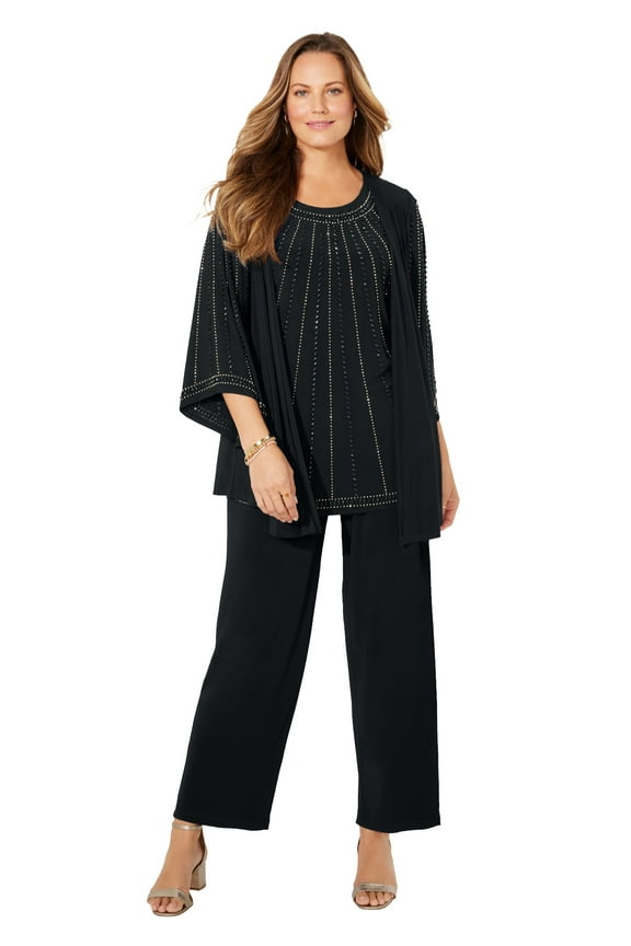 Women's Plus Size Petite Luminary 3-Piece Pant Suit