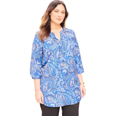 Catherines Women's Plus Size Petite Muse Pintuck Tunic