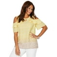 thumbnail image 1 of Catherines Women's Plus Size Petite Open-Shoulder Georgette Top, 1 of 4