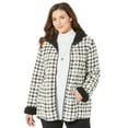 thumbnail image 1 of Catherines Women's Plus Size Petite Printed Fleece Coat With Sherpa Lining, 1 of 4