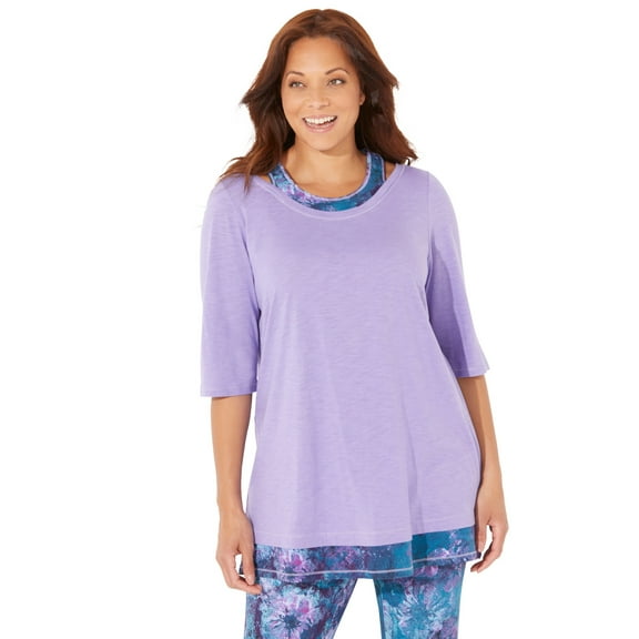 Catherines Women's Plus Size Petite Racerback Tank & Tunic Duet