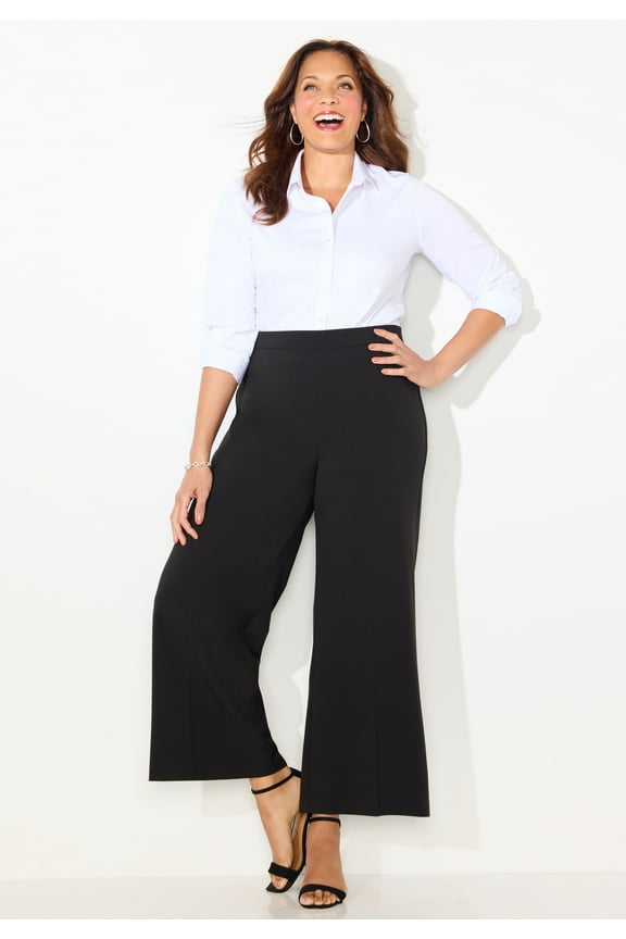 Women's Plus Size Petite Refined Wide Leg Pant