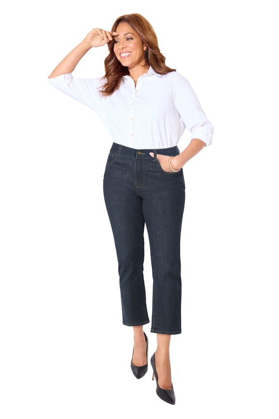 Women's Plus Size Petite Right Fit Moderately Curvy Cropped Jean