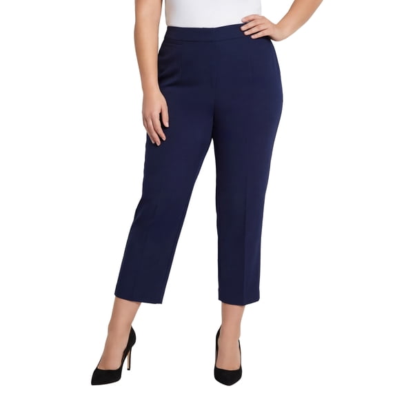 Catherines Women's Plus Size Petite Right Fit Slim Crop Pant