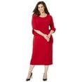 thumbnail image 1 of Catherines Women's Plus Size Petite Ruffle Sleeve Shift Dress, 1 of 6