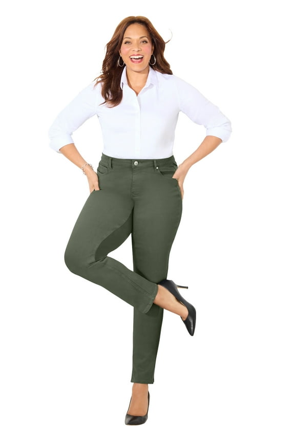 Women's Plus Size Petite Sateen Stretch Pant