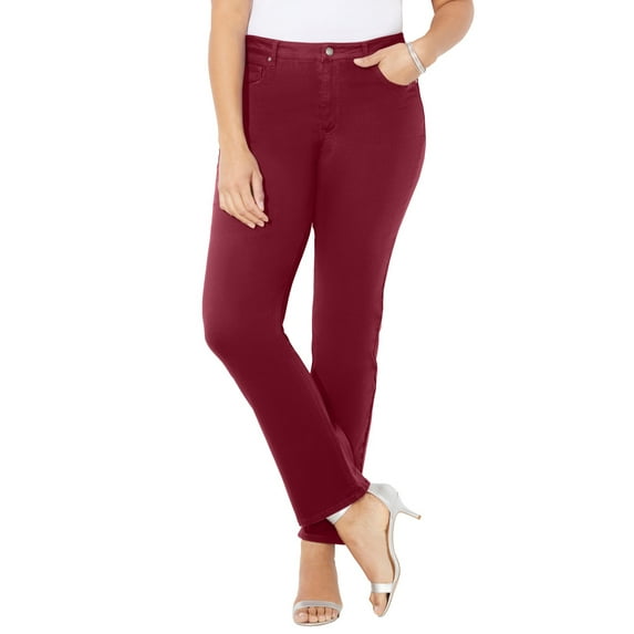 Catherines Women's Plus Size Petite Sateen Stretch Pant