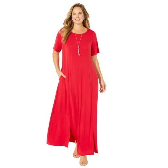 Catherines Women's Plus Size Petite Scoopneck Maxi Dress