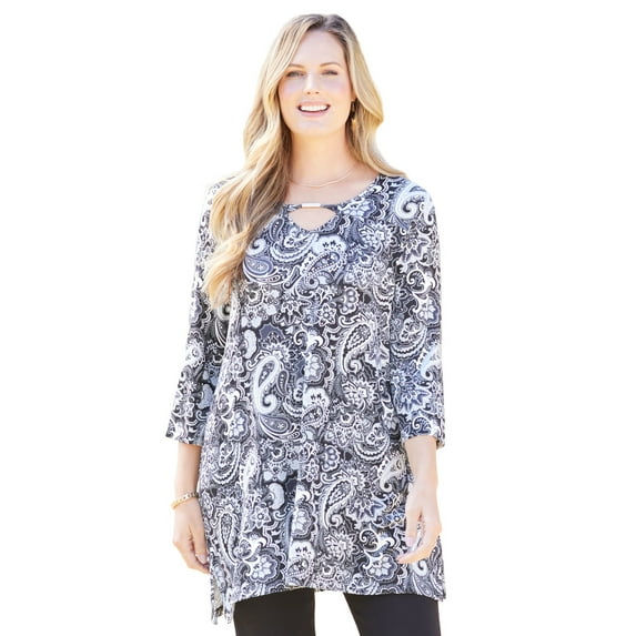 Catherines Women's Plus Size Petite Seasonless Swing Tunic